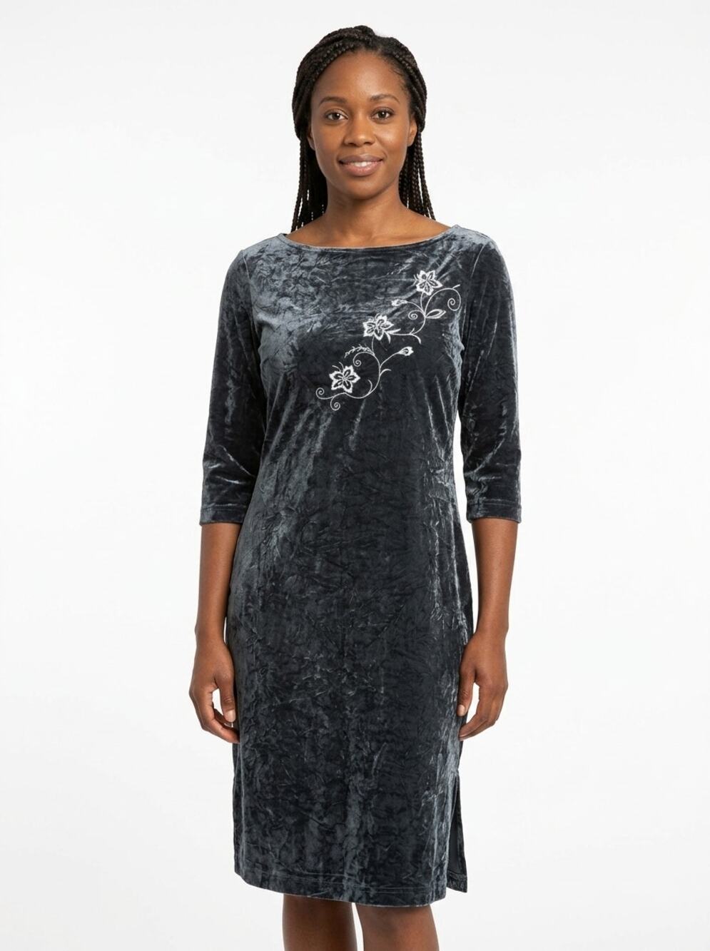 Vintage Danielle Casey Made in USA Embroidered Dress Women see Measurements